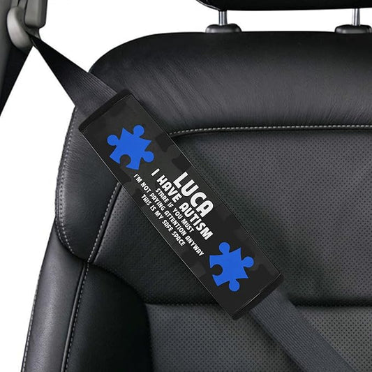 I Have Autism Seat Belt Cover Personalized Special Need Autistic Car Seat Belt Covers for Kid Children Autsim Awareness Medical Alert Seat Belt Cover Custom Name 29