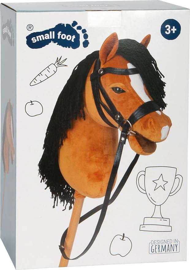 small foot Hobby Horse brown ‘Melodie’, removable stick & mane, incl. halter, bridle & lead, for ages 3+ years, 12715