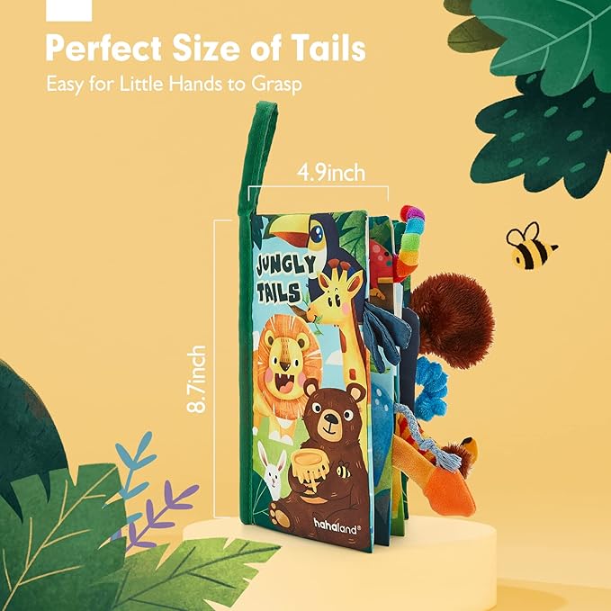 hahaland Baby Books 0-6 Months,Infant Tummy Time Toys High Contrast Sensory Baby Toys 6 to 12 Months Touch Feel Book Gift Christmas Stocking Stuffers for Boys Girls 0-3 Months Book Early Learning Toy