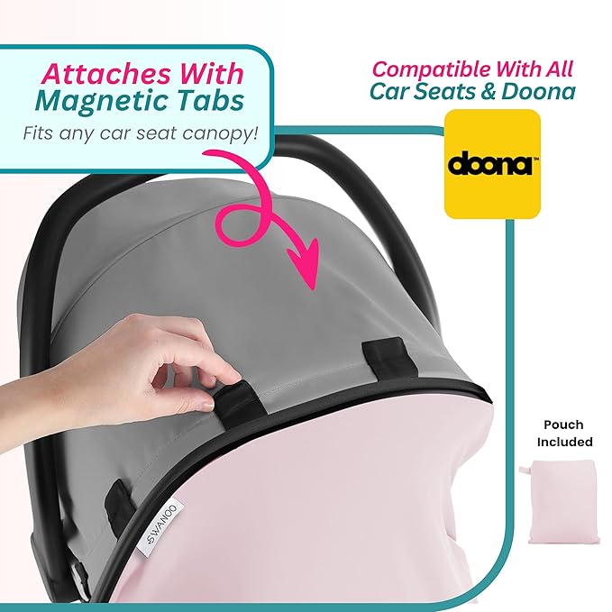 Car Seat Cover Baby - Infant Newborn Carseat Cover for Summer - Doona Car Seat Cover - Mosquito Net for Car Seat - Breathable Sunshade Extension Canopy Bug Protector