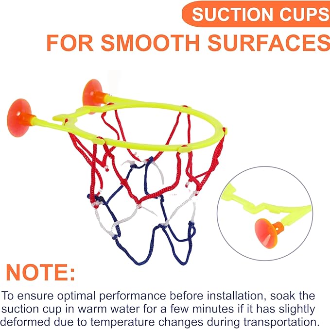 2,5or10 Bath Toys for Toddlers-Bathtub Basketball Hoop for Kids-Bath Toys Shower Toys for Kids Ages 3-8-Suction Cup Basketball Hoop & 2 Soft Balls Set for Boys Girls (2)