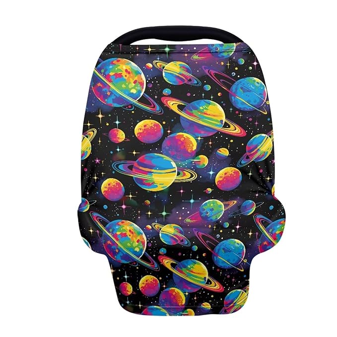 GIFTPUZZ Universe Multi-Functional Nursing Cover - Soft & Breathable Breastfeeding Scarf, Car Seat Canopy, Grocery Cart & Stroller Protector - Universal Fit for Moms