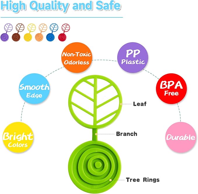 Stack-a-Rainbow-Tree Plastic Stacking Blocks 70 Piece, Balance Game Building Toys for Kids Ages 3-8, Preschool Kindergarten Educational Montessori Toys for 3 4 5 6+ Year Old Boys Girls Birthday Gifts