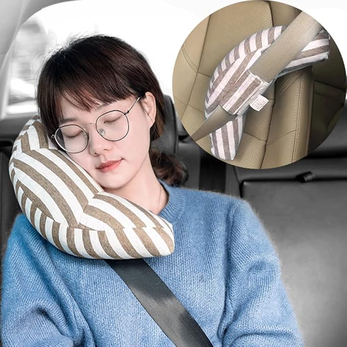 PENINSULA LOVE Kids Car Travel Pillow Car Seat Belt Pillow Cute Plush Headrest Neck Cushion Safety Strap Cover Universal Fit