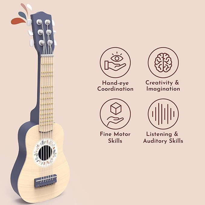 SPEEDY MONKEY Kids Guitar – Sturdy 6-String Nylon Toy Guitar, Safe & Injury-Resistant Coating, Portable Design for Early Learning & Musical Development, Ideal for Kids Ages 3+