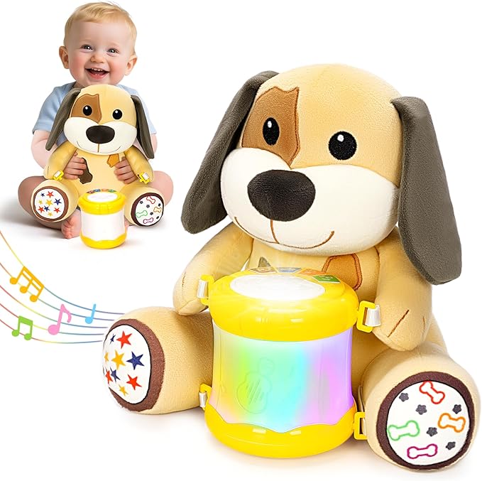 Hodurgyi Baby Toys 6-12 Months, Puppy Musical Plush with Lights, ABCs, Animal Sounds, Numbers, Infant Early Learning Toy,Christmas Birthday Gifts for 6+ Month Boys &Girls