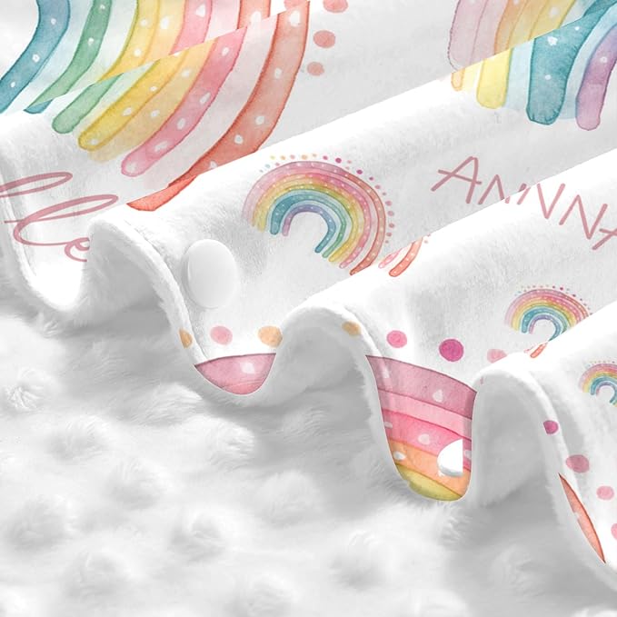 Personalized Baby Car Seat Cover Custom Name CarSeat Canopy Customized Rainbow Newborn Nursing Breastfeeding Cover Minky Baby Blanket Infant Car Seat Canopies for Baby Girls Boys