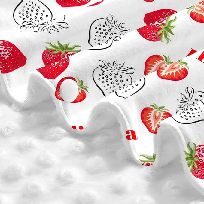 Personalized Baby Car Seat Canopy with Name, Strawberries Nursing Cover & Infant Car Seat Canopy, Shower Gift for Newborn Baby Girls