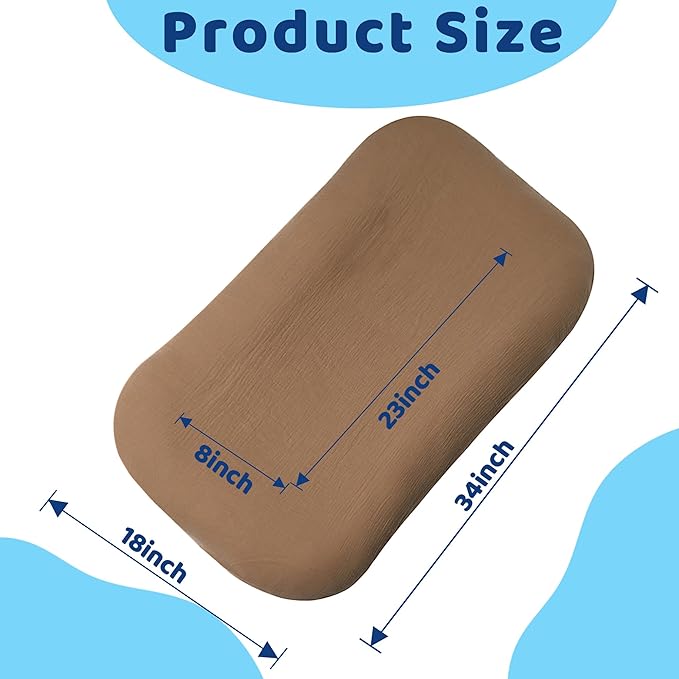 Baby Lounger, Newborn Lounger with Breathable & Soft Cover for Home and Travel, 0-24 Months Newborn Babies Essentials Gifts. Brown (1 Cover Included)