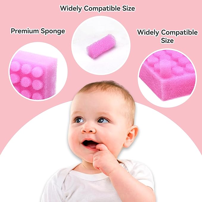 Replacement for NozeBot Nasal Aspirator Hygiene Filter, 90 Packs Baby Nose Cleaner Filters Comes with Baby Nose Cleaning Tweezer, Purple