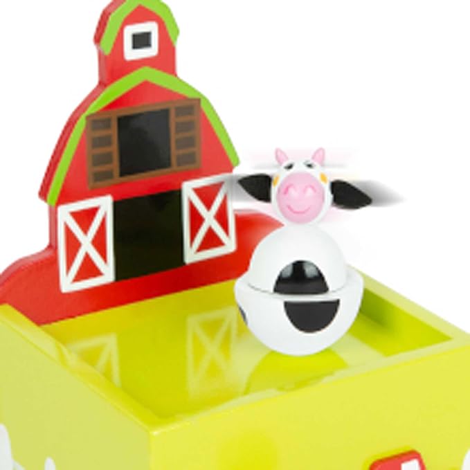Small Foot 11715 Farm Music Box, Made of Wood with Happy Animal Motifs, for Ages 3+ Years