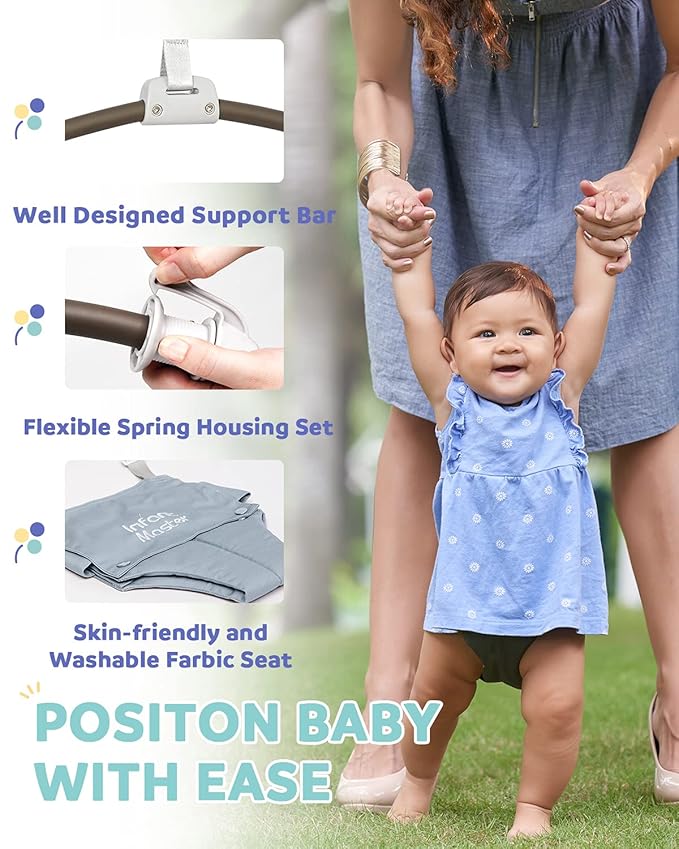 Infant Master Doorway Jumper, Johnny Jumper w/Adjustable Seat Bag, Durable Baby Door Bouncer & Swing Jumper w/Steel Spring, Wise Gift Choice for Infant & Toddler, Easy to Use, Blue