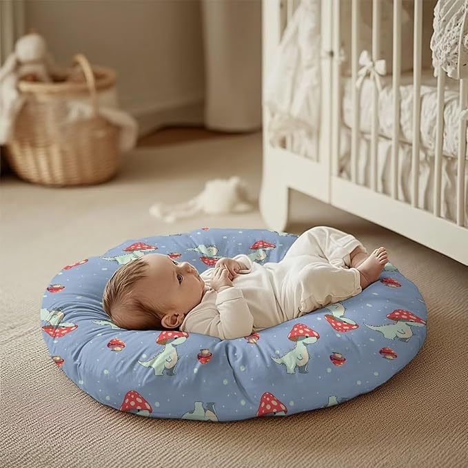 Newborn Lounger Cover, Mushroom Print Breathable Newborn Lounger Cover Soft Snug Elastic Baby Recliner Slipcover for Most Standard Baby Lounger
