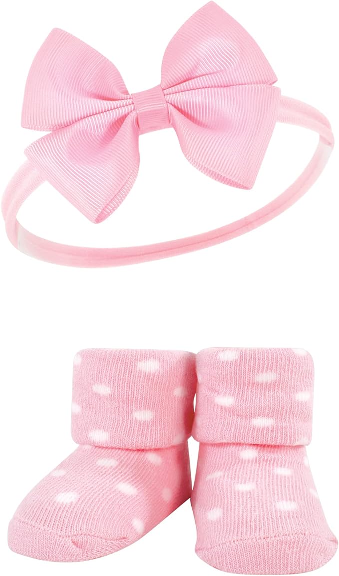 Hudson Baby Girl's Headband and Socks Giftset
