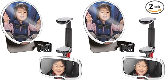Diono Baby Car Mirror 4 Pack, Safety Mirror for Rear Facing Infant, Adjustable with Wide Crystal Clear View
