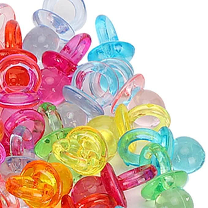 Acrylic Pacifier Decoration Toy Acrylic Pacifier Mini Color Baptism Baby Toys 100pcs Paint Ceramics (#3)