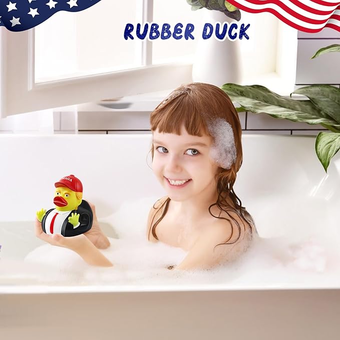 Large President Rubber Duck, 3.5 inch Patriotic Duck for Jeep Ducking, Jeep Duck Bath Toy for Election, Memorial Day 2025 Gifts for Kids Adults Car Dashboard Decorations