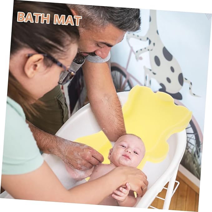 Totority Baby Bath Mat 19.29In Soft Non-Slip Sponge Cushion for Tub and Sink Newborn Bath Seat Breathable Machine Washable Infant Pad for Comfortable Bathing and Diaper Changing