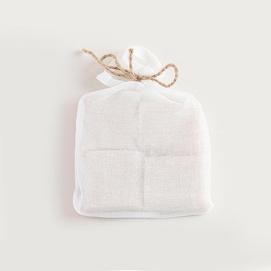 Chakra Savon Invite Herbal Bar Soap Pouch, 1.76 oz - 4 Pack, 98% Botanical Oils, Handmade Soap Bar Bag, Refreshing and Gentle for Face, Body & Hands, Jasmine