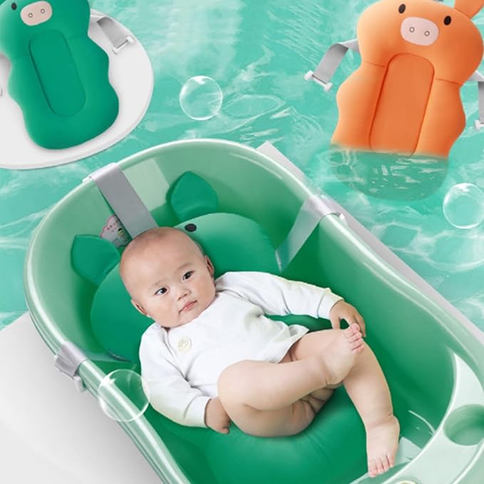 Baby Bath Seat Support Net Soft Infant Bathing Seat Support Mat Suspension Shower Pad Adjustable Non-Slip Newborn Bathtub Sling Mat Baby Sink Bather Tub Shower Net Bathtub Sit Up Mesh 0-7 Month