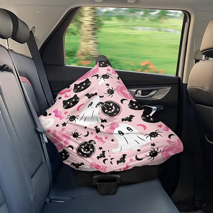 AFPANQZ Pink Pumpkin Breastfeeding Nursing Cover Carseat Canopy for Babies Infant Newborn Stroller Cover Breastfeeding Scarf Baby Shower s for Boys and Girls