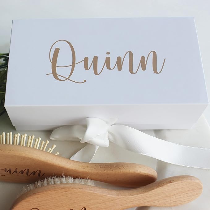 Baby Hair Brush | Personalized Baby Gifts | Wooden Brush | Cradle Cap | Brush Set | Engraved