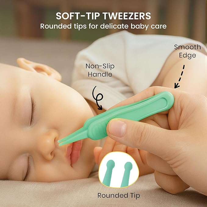 Lulyboo 4-in-1 Newborn Baby Grooming Kit - Compact Travel Case, Stainless Steel Nail Clipper, Rounded-Tip Scissors, Nail File & Baby Tweezers, BPA-Free, Wipe-Clean Exterior, Durable & Portable