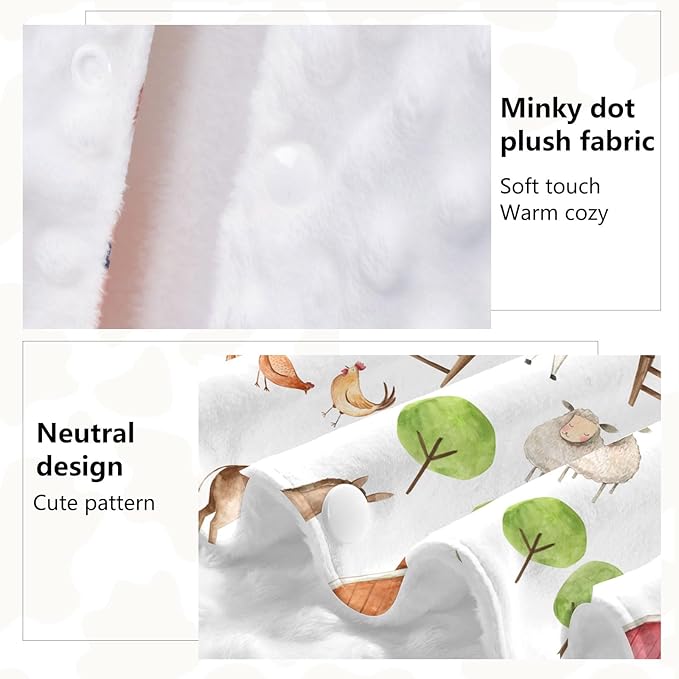 Farm Carseat Covers Baby, Winter Carseat Cover for Baby, Minky Baby Car Seat Cover for Boy & Girl, Peekaboo Opening Car Seat Canopy for Newborn, Multi Use Mom Nursing Cover, Farm Animals