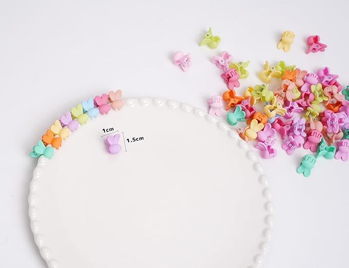 50 Pcs Colorful Mini Hair Claw Small Hair Clips Clamps Hair Accessories for Baby Girl Decorative Bun Tiny Hair Clips (Set-D)