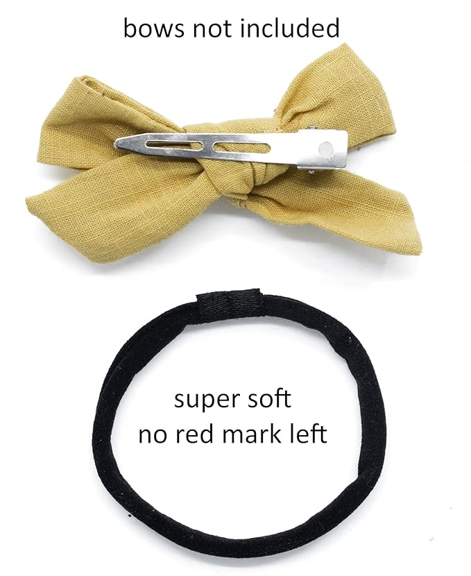 Super Soft Interchangeable Nylon Headbands Black Interchangeable Headbands for Bows, High Stretchy, 15pcs