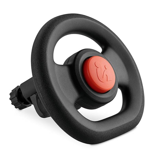 hauck Children's Steering Wheel for Pushchairs Buggy Toy for Attaching to the Front Bar, Driving Simulator Children's Steering Wheel, Universal Steering Wheel for Playing (Black)