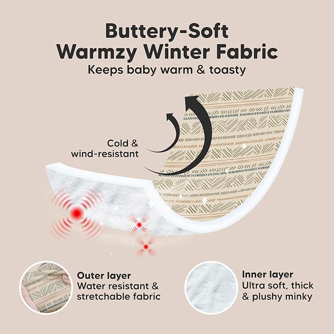 KeaBabies Winter Car Seat Cover Baby, Newborn - Universal Fit Infant Carseat Covers Baby Girl, Boy, Breathable, Lightweight Blanket, Easy to Use Stroller Canopy, Rain, Wind, Sun Shade (Maya)
