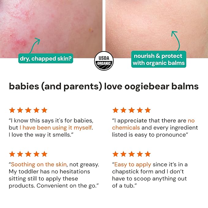 oogiebear Organic Baby Balm 4-Pack – Nose-to-Toe, Breathing Rub, Bug Away & Sleep Balm – Natural & Organic Soothing Care for Babies & Toddlers