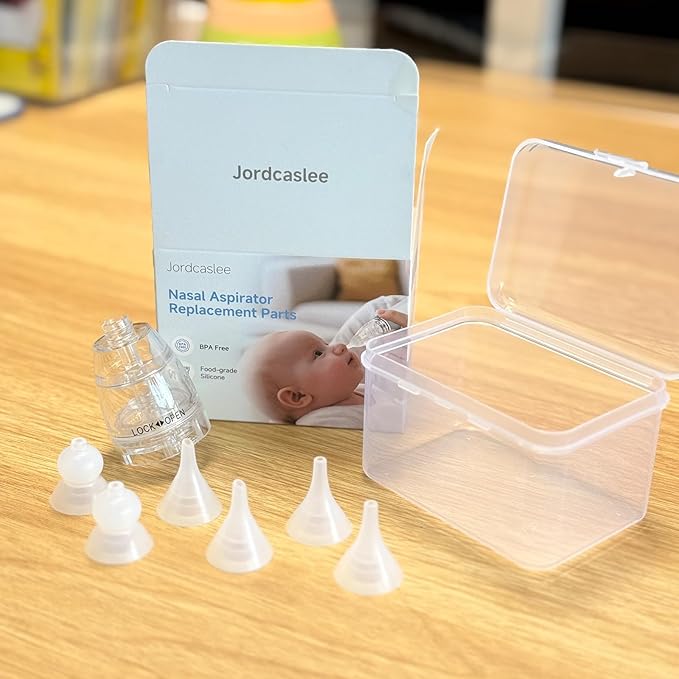 Nasal Aspirator Replacement Parts Compatible with GROWNSY, X-Bosak, Watolt Nose Sucker for Baby & Toddlers, Suction Chamber and 6pcs Silicone Tips Replacement Kit
