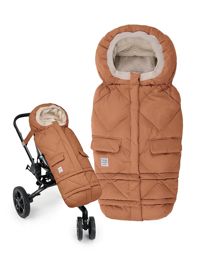 7AM Enfant Stroller Blanket 212 - Adjustable Baby Car Seat Zipped Blanket for Babies Winter, Unisex Multi Purpose Fleece Lined Warm Hooded Toddler Footmuff Water Repellent | (6M - 4T)