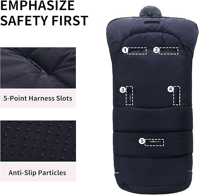 Miracle Baby Bunting Bag for Stroller, Warm Fleece Footmuff with Zippers, Convertible Infant Toddler Sleeping Bag Blanket for Boys Girls