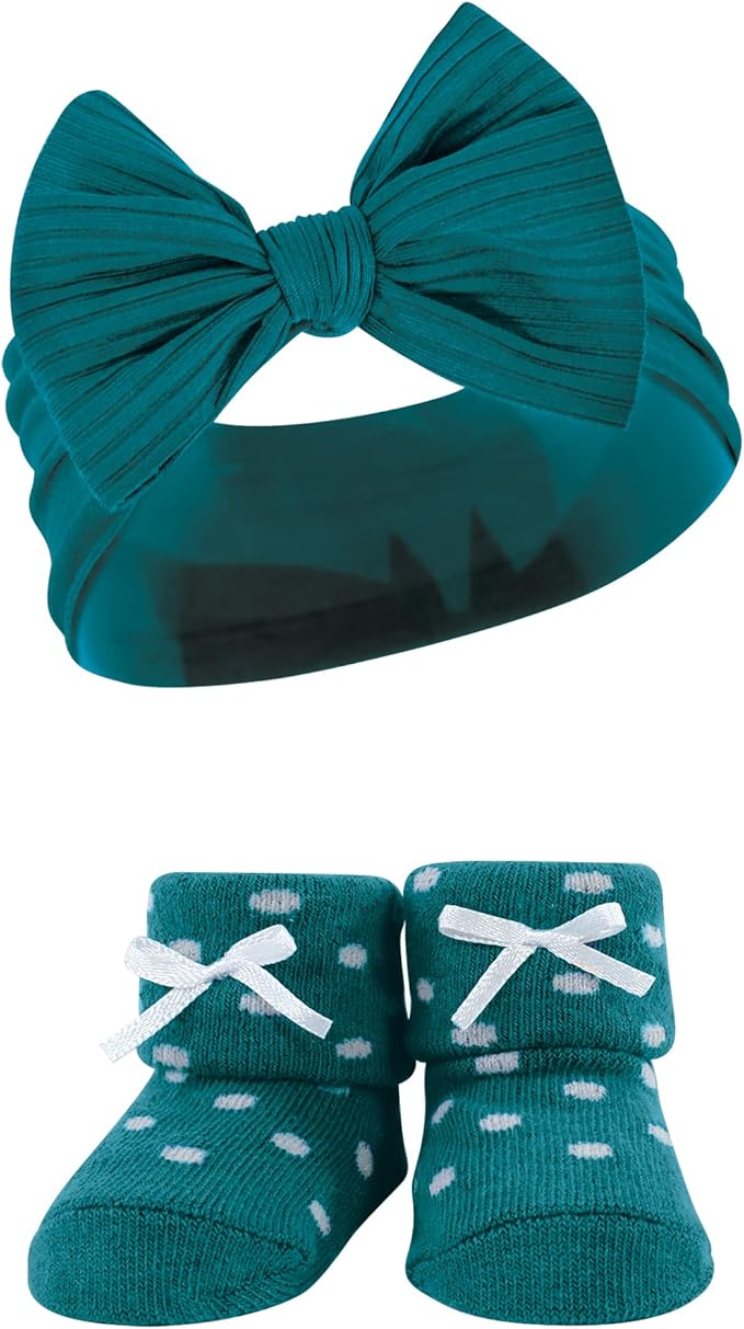 Hudson Baby Girl's Headband and Socks Giftset