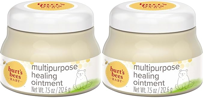 Burt's Bees Baby 100% Natural Origin Multipurpose Healing Ointment, Face & Body Baby Ointment – 7.5 Ounce Tub (Pack of 2)
