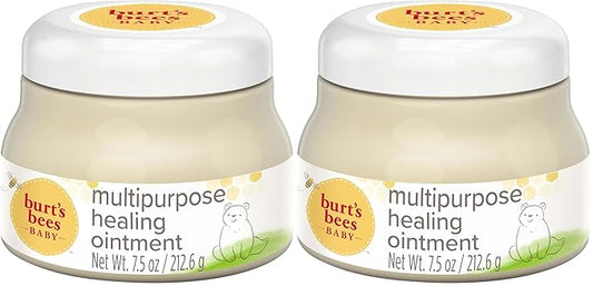 Burt's Bees Baby 100% Natural Origin Multipurpose Healing Ointment, Face & Body Baby Ointment – 7.5 Ounce Tub (Pack of 2)