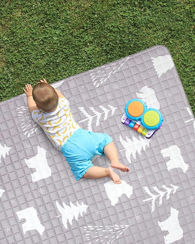 WONDAY Thick Baby Floor Playmat for Playpen,50x50 Playpen Mat Non Toxic Car Foldable Kids Crawling Mat for Babies 6-12 Months, Infant Baby Playpen Mat for Toddlers 1-3