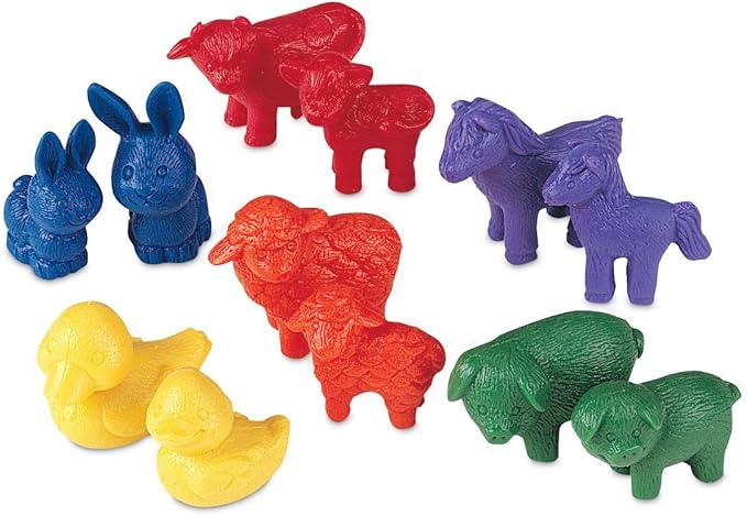 Learning Resources Friendly Farm Animal Counters - 72 Pieces, Ages 3+, Toddler Toys, Preschool Supplies, Classroom Desk Pets, Educational Counting and Sorting Toy