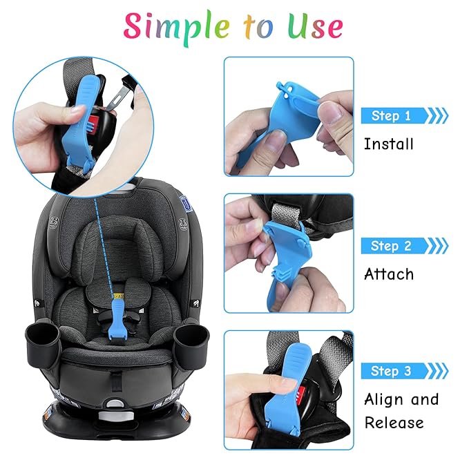 Buckle Release Tool, Easy Unbuckle Tool Button Pusher for Older Kids, Seniors, Long Nails, Quickly Unbuckle Your Kids in School Drop-Offs and Travel, Fits 5 Point Harness & All Button Buckles
