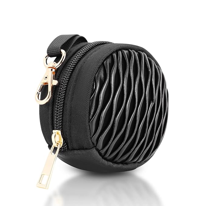 Pacifier Holder Case with Clip - Pacifier CharmPod with Clasp for Mom Bag Easily Attach to a Diaper Bag or Purse(Black)