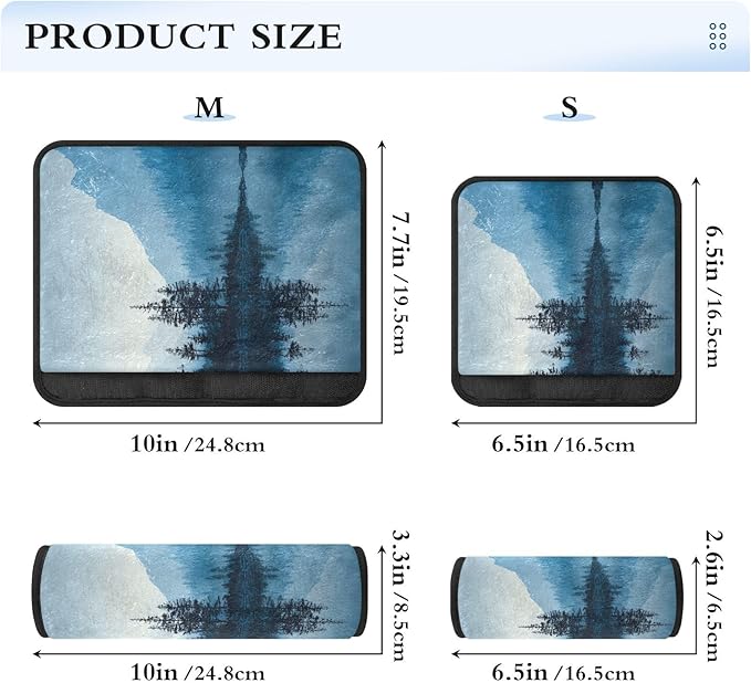 2 Pack Seatbelt Covers Seat Belt Cover Pad for Adults Boys Girls Car Seat Strap Covers Pads Cushion Universal Shoulder Strap Pad Protector for Backpack Camera Bag 6.5 Inch Winter Mountain and Mirrored