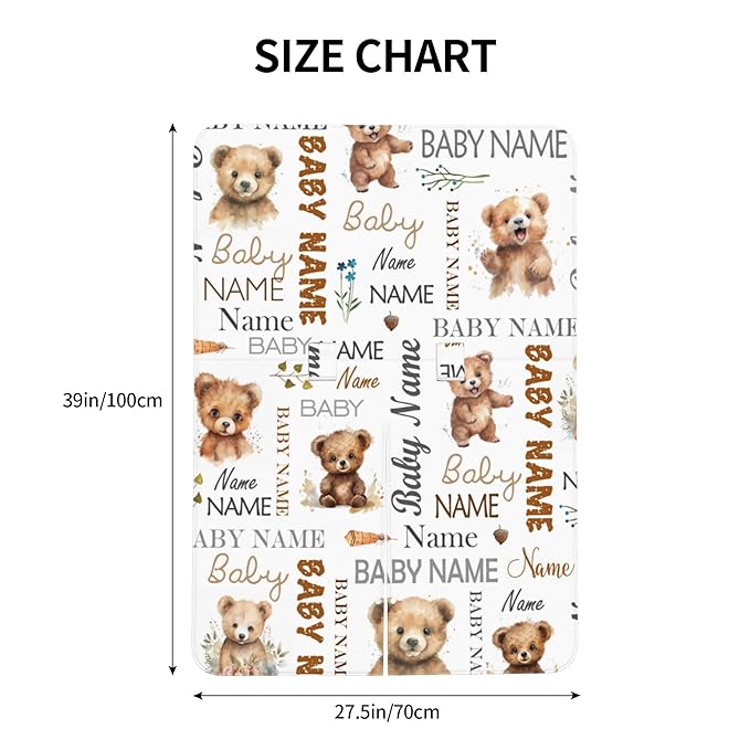 Personalized Baby Car Seat Cover Winter Custom Minky Carseat Cover Boy Girls with Name Bear Carseat Canopy Customized Car Seat Canopy Infant Carrier Covers Nursing Cover Toddler Blanket