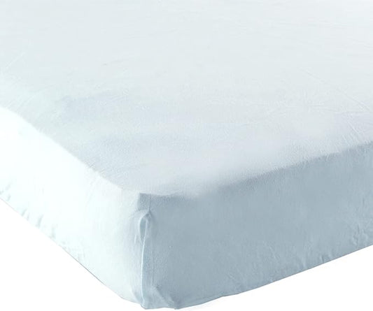 Luvable Friends Unisex Baby Fitted Playard Sheet, Blue, One Size