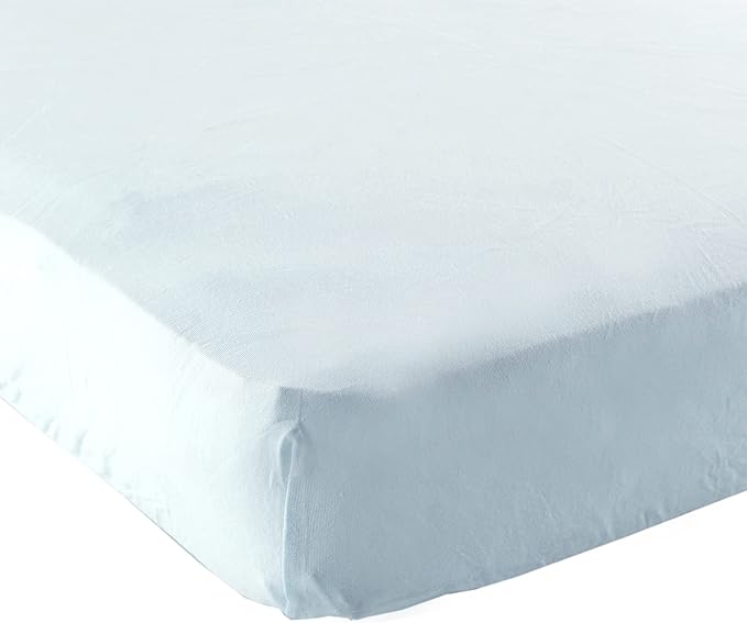 Luvable Friends Unisex Baby Fitted Playard Sheet, Blue, One Size