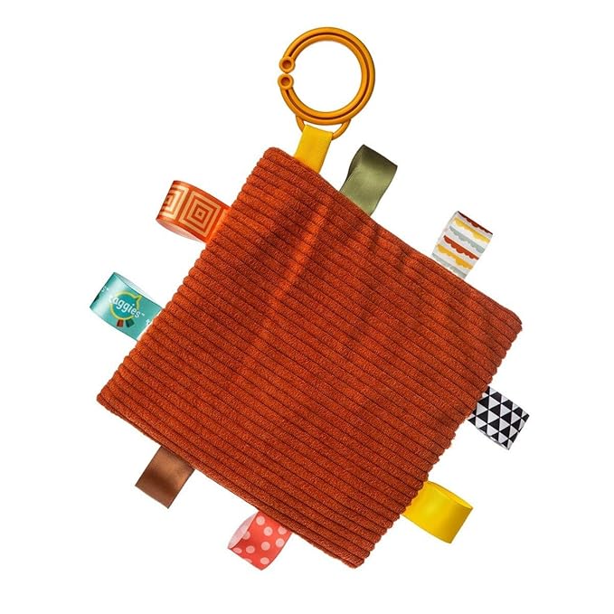 Taggies Crinkle Me Toy with Baby Paper & Squeaker with Sensory Tags, 6 x 6-inches, Rooster
