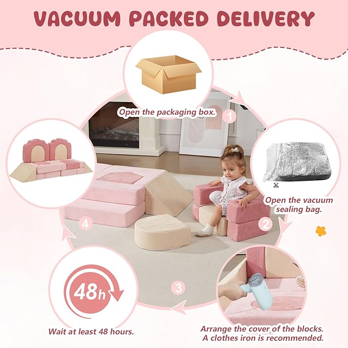 Foam Climbing Toys for Toddlers, 13pcs Climb and Crawl Activity Playset, Soft Play Climbing Blocks for Toddlers, Indoor Crawling Sliding Toys, High-Density Foam Play Structures for Playroom