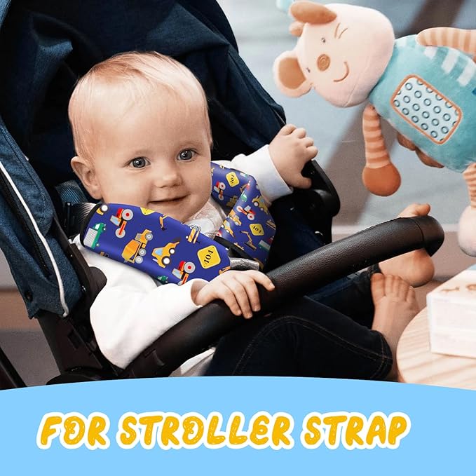 Akkya 2 Pack Seat Belt Cover Pad, Seatbelt Cushion Car Seat Strap Pads for Kids Cute Funny Carseat Stroller Shoulder Strap Protector Accessories(Pattern)